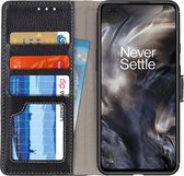 OnePlus Nord Litchi Vintage Wallet Hoesje Zwart