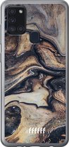 Samsung Galaxy A21s Hoesje Transparant TPU Case - Wood Marble #ffffff