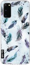 Casetastic Samsung Galaxy S20 4G/5G Hoesje - Softcover Hoesje met Design - Feathers Blue Print