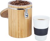 boîte à café relaxdays avec fermeture à clip, boîte de rangement, café, thé, verrouillable