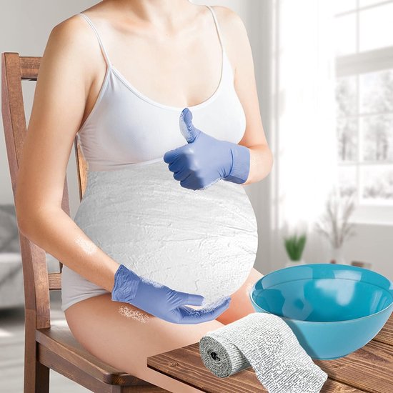Chuckle Gipsbuik Afdruk Pakket voor Zwangere - inclusief Gipsverband/Gipsrollen & 12 Kleuren Verf - Ideaal Kraamcadeau/Babycadeau van CHUCKLE — afbeelding 4