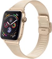 Geschikt voor Apple Watch 41MM - 38MM Bandje Milanese Staal Goud