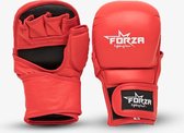 FORZA GESLOTEN MMA HANDSCHOENEN - LEER - ROOD