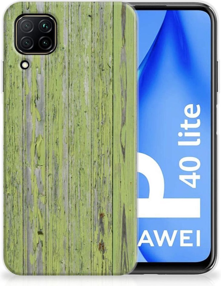 Huawei P40 Lite Bumper Hoesje Green Wood