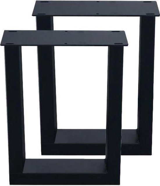 Set zwarte stalen U tafelpoten 40 cm (koker 10 x 4) | bol.com