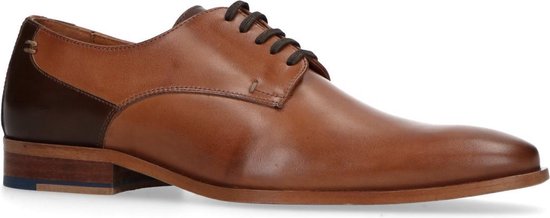 Manfield - Homme - Chaussures à lacets en cuir cognac - Taille 43 | bol.com