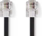 Nedis TCGB90200BK20 Telecomkabel Rj11 (6p4c) Female - Rj11 (6p4c) Female Plat 2,00 M Zwart