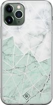 iPhone 11 Pro Max hoesje siliconen - Marmer mint mix | Apple iPhone 11 Pro Max case | TPU backcover transparant