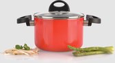 Kookpot met deksel rood 16 cm