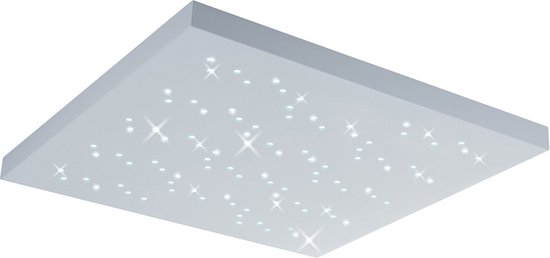 LED Plafondlamp - Plafondverlichting - Trion Tarza - 36W - Aanpasbare Kleur - Afstandsbediening - Dimbaar - Vierkant - Mat Wit - Aluminium