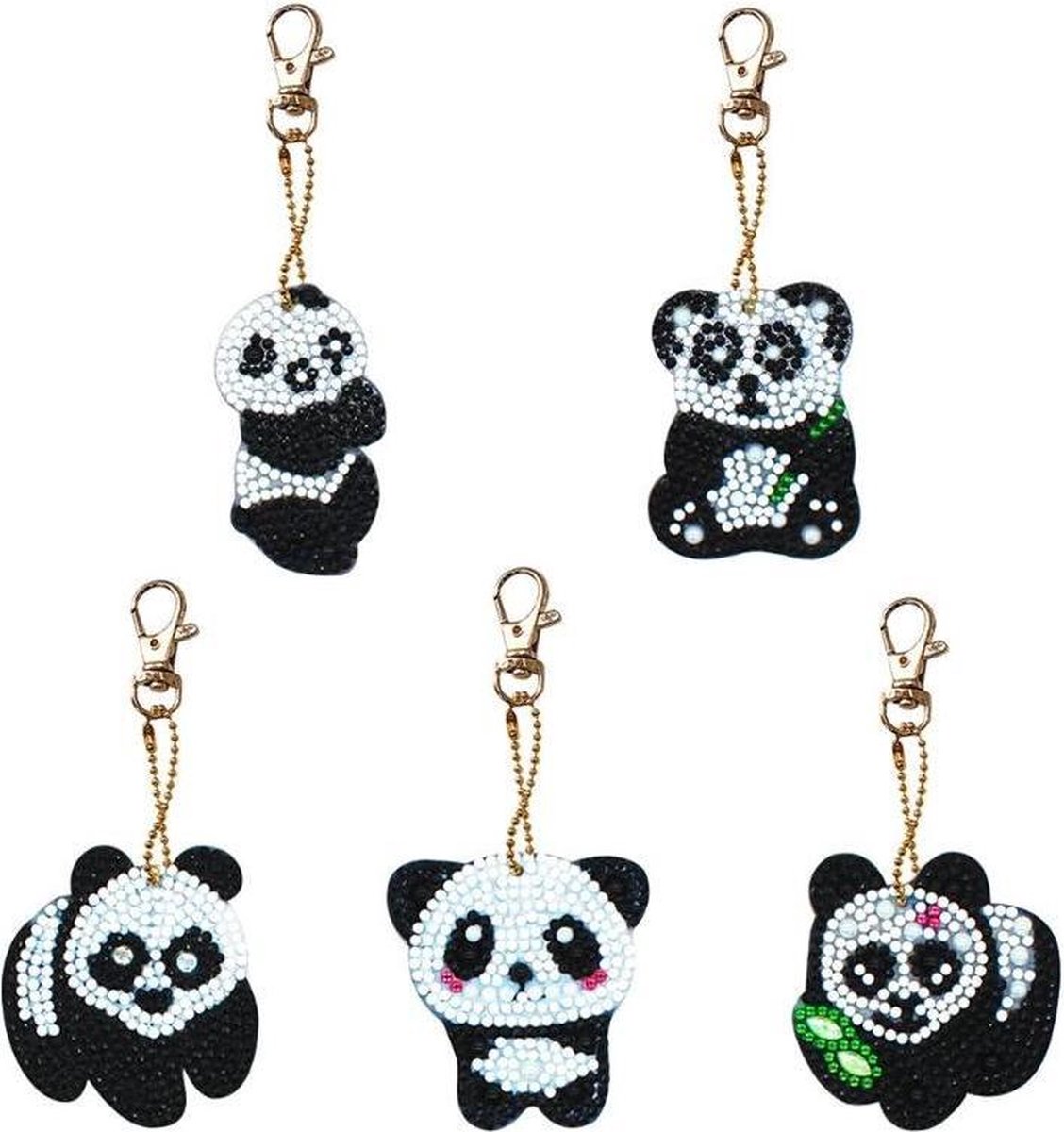 Diamond Painting "JobaStores®" Sleutelhanger Set Panda (5 stuks)