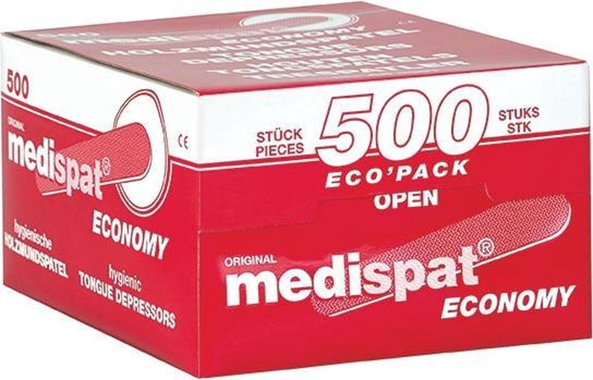 Medispat Houten Tongspatels Ecopak 500 St - onsteriel