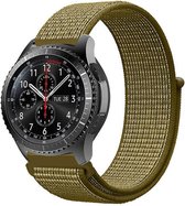Samsung Galaxy Watch 45mm / 46mm nylon band - olijf + glazen screen protector