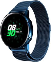 Samsung Galaxy Watch Milanese band 41mm / 42mm - blauw + glazen screen protector