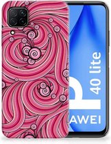 Back Case TPU Siliconen Hoesje Huawei P40 Lite Smartphone hoesje Swirl Pink