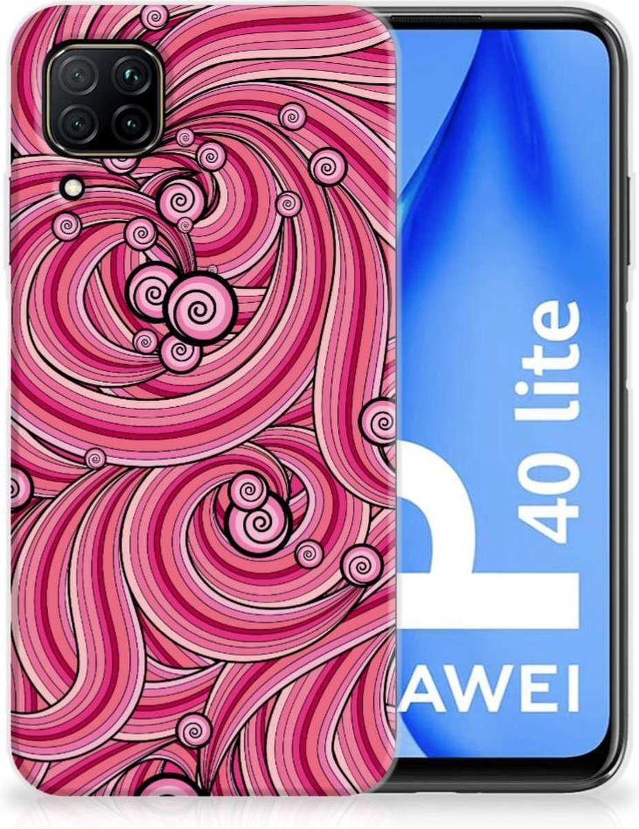 Huawei P40 Lite Hoesje maken Swirl Pink