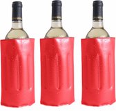 20x Koelelementen hoezen rood voor wijnflessen 34 x 18 cm - Wijnflessen/drankflessen koelelement - Flessenkoeler - Wijnkoeler