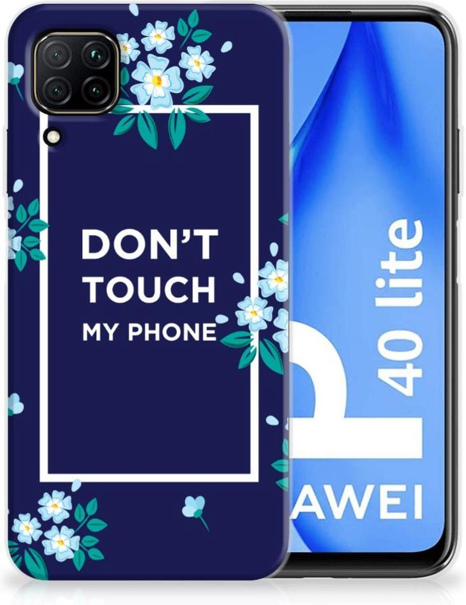 TPU Hoesje voor Huawei P40 Lite Silicone-hoesje Flowers Blue DTMP