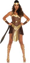 LEG-AVENUE - Goudkleurig gladiator strijder kostuum voor vrouwen - L - Volwassenen kostuums