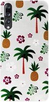 ADEL Siliconen Back Cover Softcase Hoesje voor Huawei P20 Pro - Ananas Palmbomen