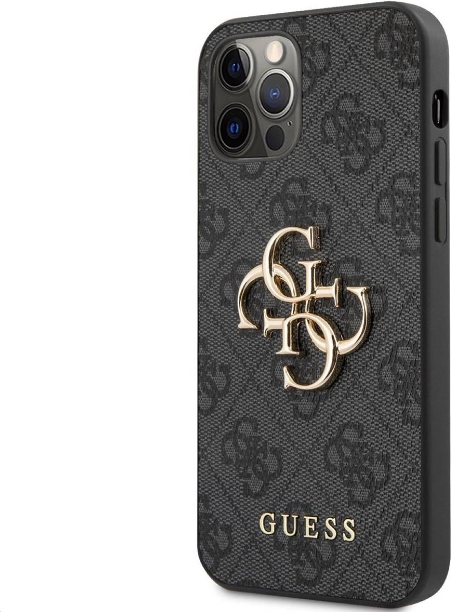 Grijs hoesje Guess iPhone 12 Pro Max -Backcover - 4G - TPU Hardcase - Big Metal Logo