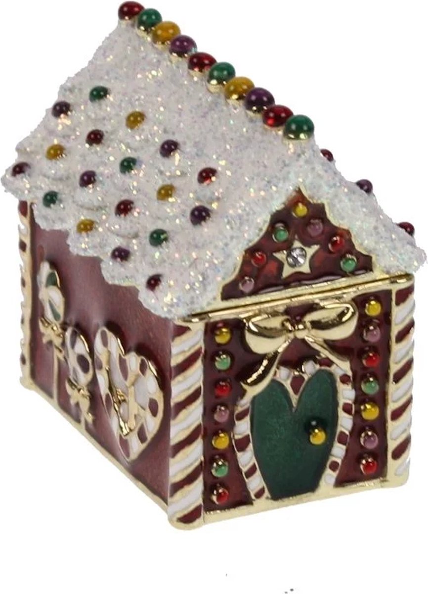 Doosje Gingerbread huisje 3,8x2,4x4cm