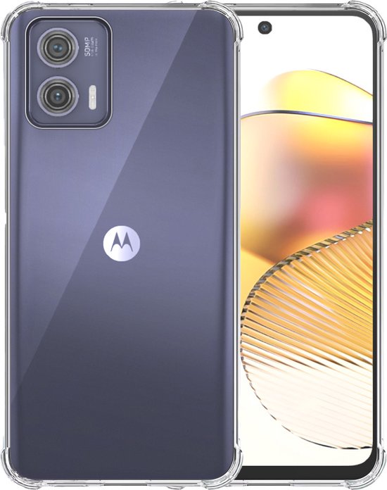 Motorola Moto G73 Hoesje Met Camera Slider En Kickstand Ring Blauw