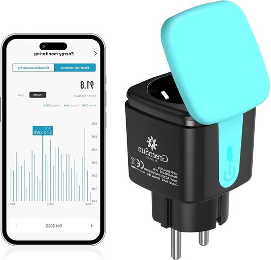 UCOMEN Smart FR WLAN-stopcontact, mini Alexa stopcontact met spraakbesturing, timer, Smart Home wifi-stopcontact, werkt met Alexa, Google Home, alleen 2,4 GHz wifi, 1 stuk