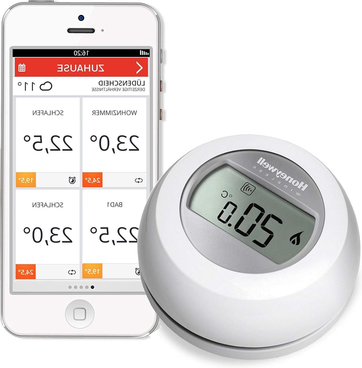 Draadloze thermostaat voor thuisgebruik - Honeywell T87RF2059, energiezuinigheid