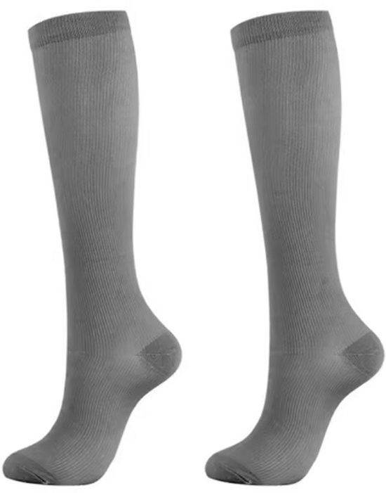 Compressiekousen - Steunkousen - Duopack - Vrouw - Grijs - Maat S/M