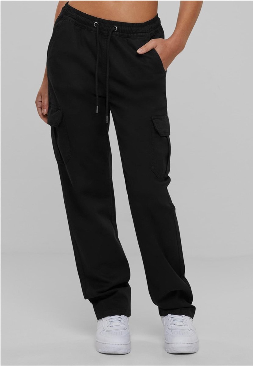 Urban Classics High Waist Twill Cargobroek S Zwart