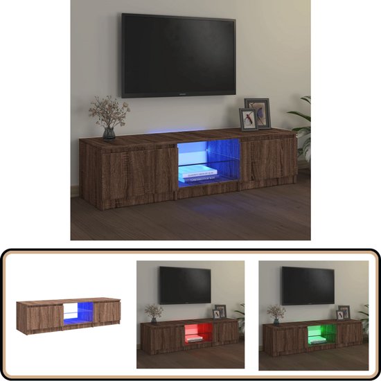 VidaXL Tv meubel Met LED verlichting Bruin Eiken Tv Meubel Bruine VidaXL Tv meubel Met LED verlichting Bruin Eiken Tv Meubel Bruine