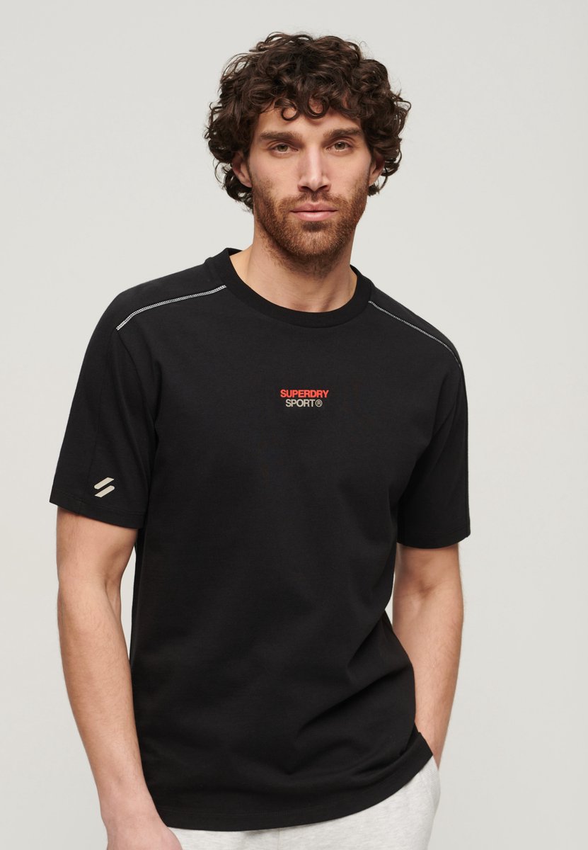 Superdry Sport Tech Logo T-shirt met losse pasvorm Heren Tops Zwart