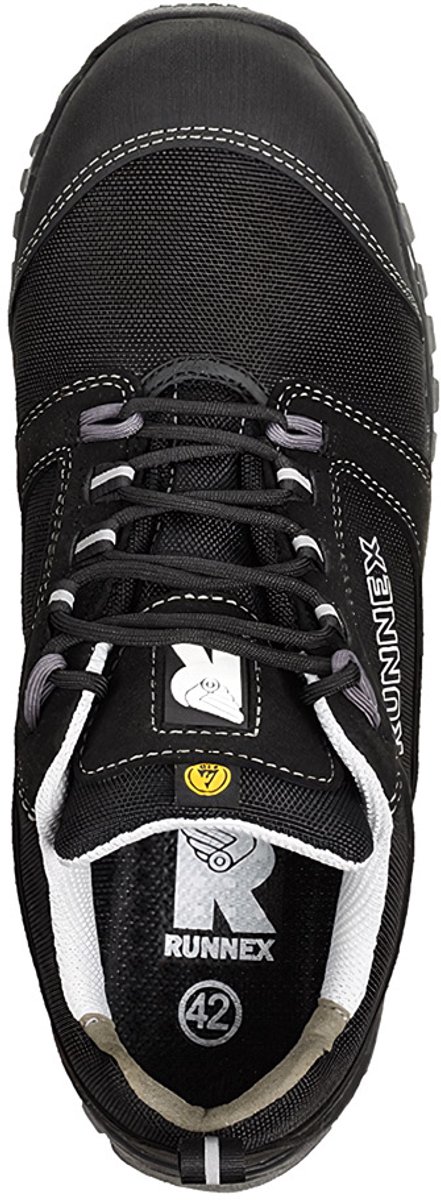 RUNNEX S3-ESD-Sicherheitshalbschuh LightStar Schwarz/Weiß/Grau-38