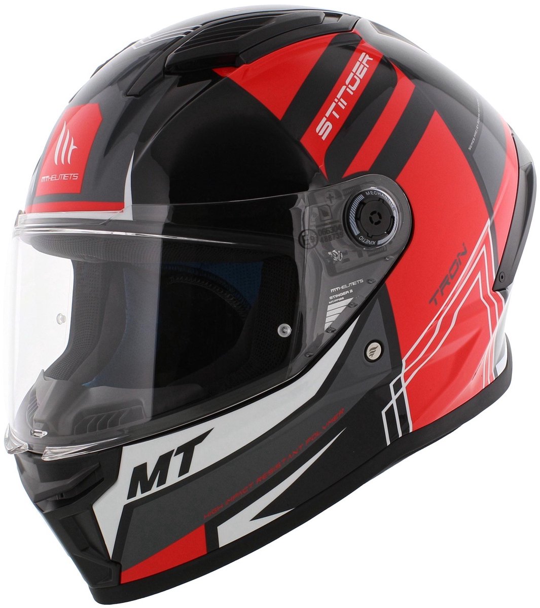MT Stinger 2 integraal helm Tron glans zwart rood XL