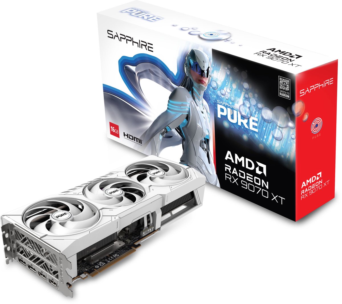 SAPPHIRE Radeon RX 9070 XT Pure grafische kaart