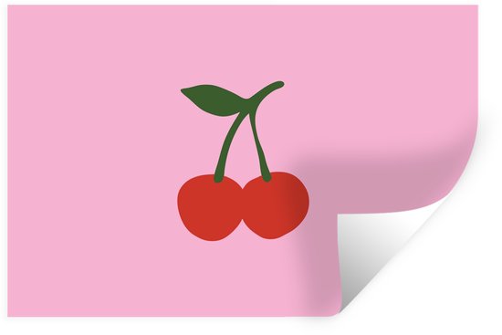 Foto: Muurstickers sticker folie kersen roze illustratie 60x40 cm plakfolie muurstickers kinderkamer zelfklevend behang zelfklevend behangpapier stickerfolie
