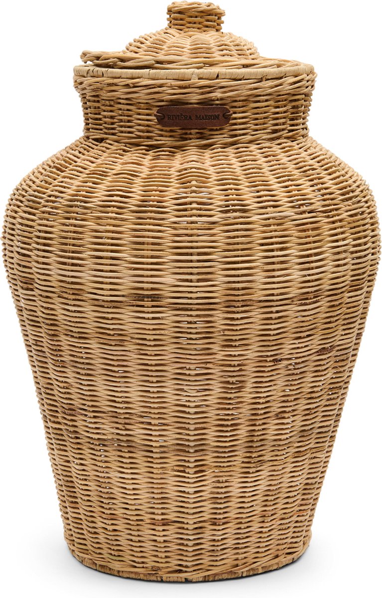 Riviera Maison Bloempot Rond Bruin - Ginger Jar Plantpot binnen - Rattan - (ØxH) 31x45