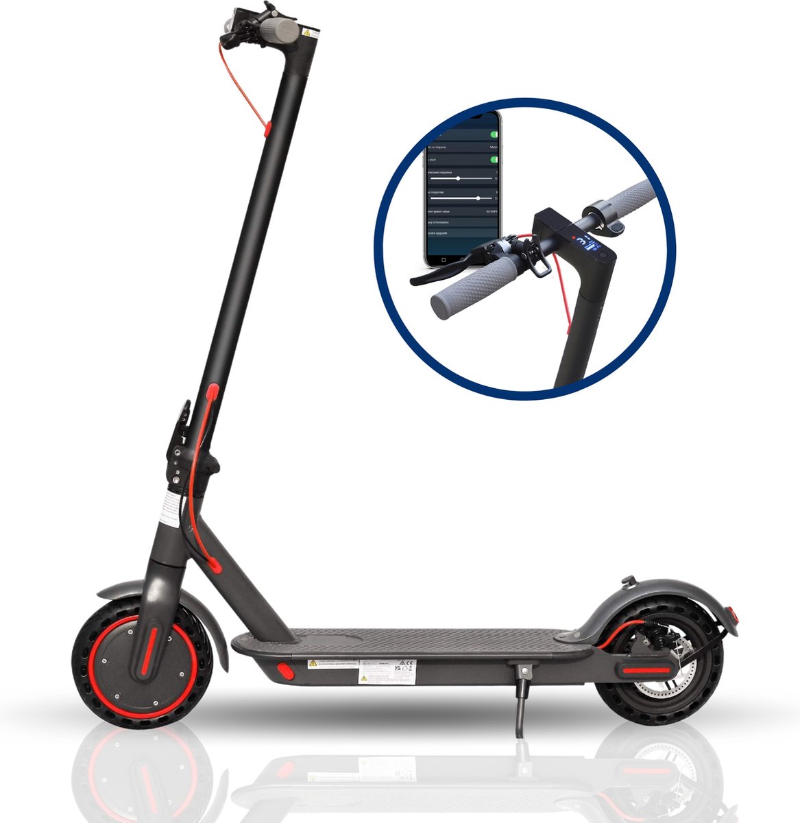 Afbeelding 2 van Kick&Move Elektrische Step E Scooter - Anti lek Banden - 31 km/u - App - LED verlichting - Cruise Control - Schokbestendige wielen - Anti diefstal optie