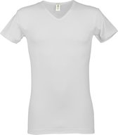 Alan Red stretch T-shirt Baltimora bamboo -  V-hals - wit -  Maat L