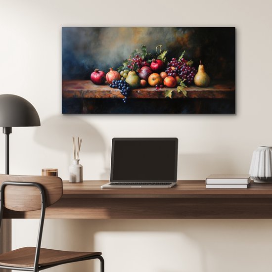 Tableau aluminium 80x40 cm - Décoration murale métal - Rustique - Nature morte - Fruits - Décoration murale métal salon - Décoration industrielle - Photo sur dibond - Accessoires industriels chambre