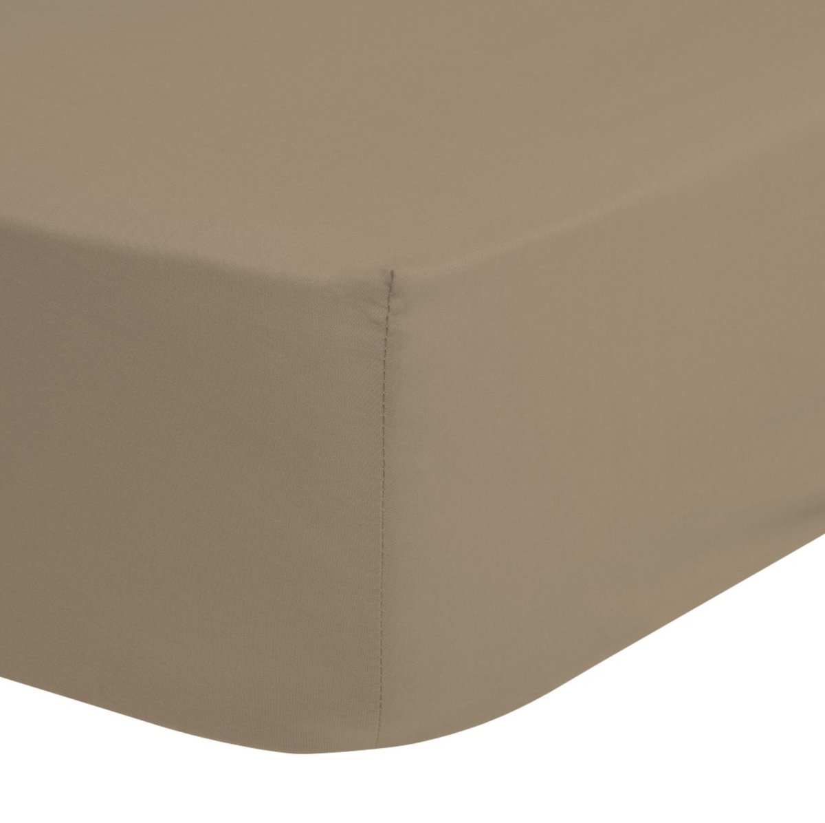 Good Morning hoeslaken effen kleur - 1 persoons 90x200 cm - Zand - 100% Katoen jersey