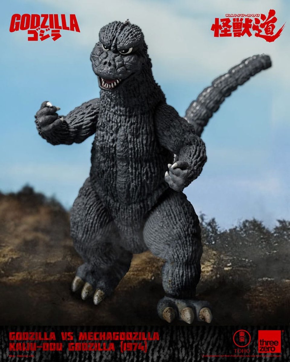 ThreeZero Godzilla vs. Mechagodzilla (1974) Action Figure Kaiju-Dou Godzilla (1974) 23 cm Action Figuur