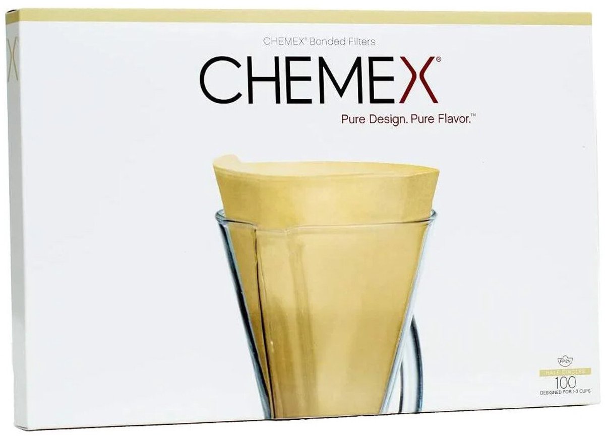 Chemex Filters Ongevouwen Bruin Voor Coffeemaker - 3-Kops - 100 stuks