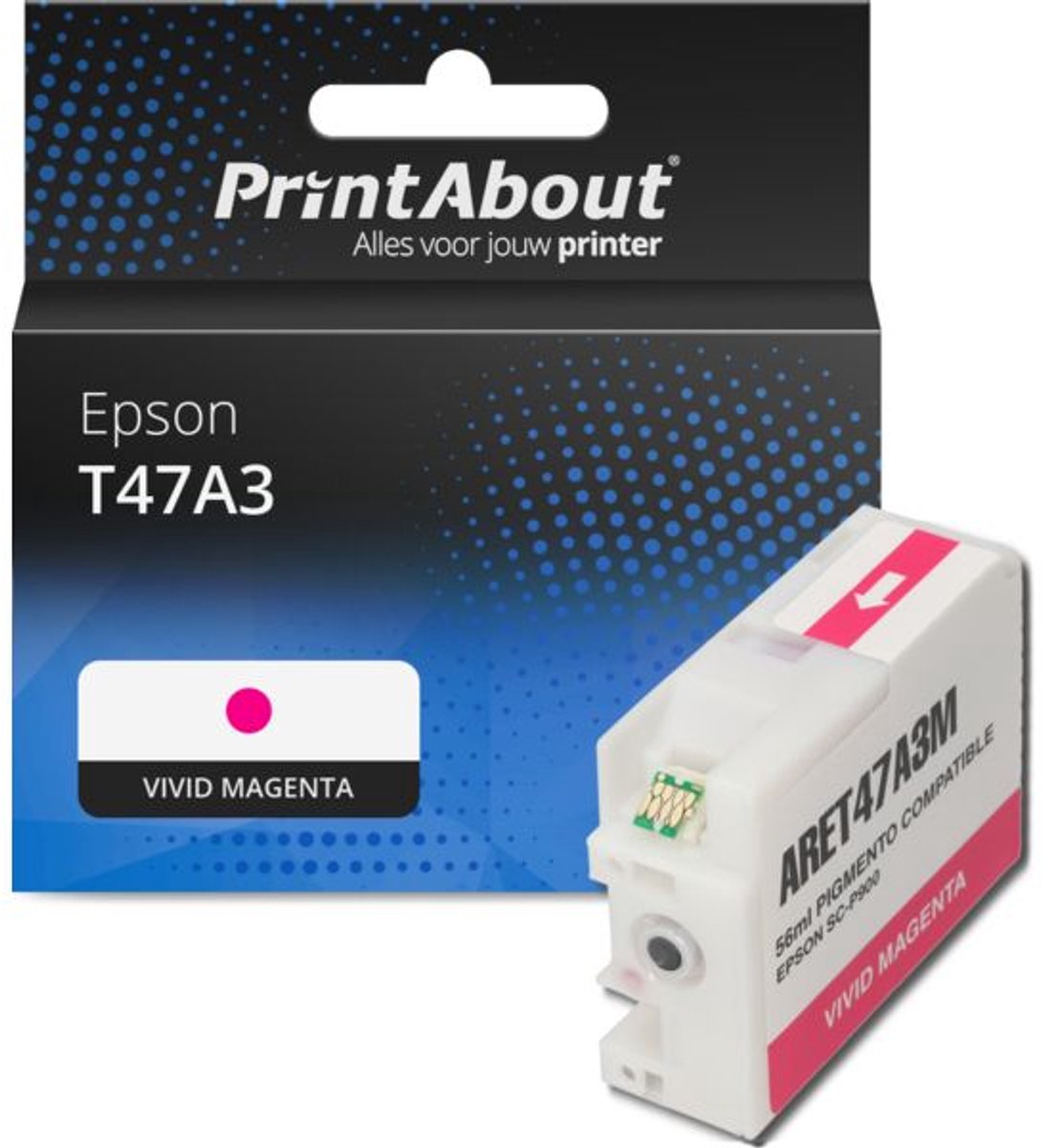 PrintAbout huismerk Inktcartridge T47A3 Vivid magenta geschikt voor Epson