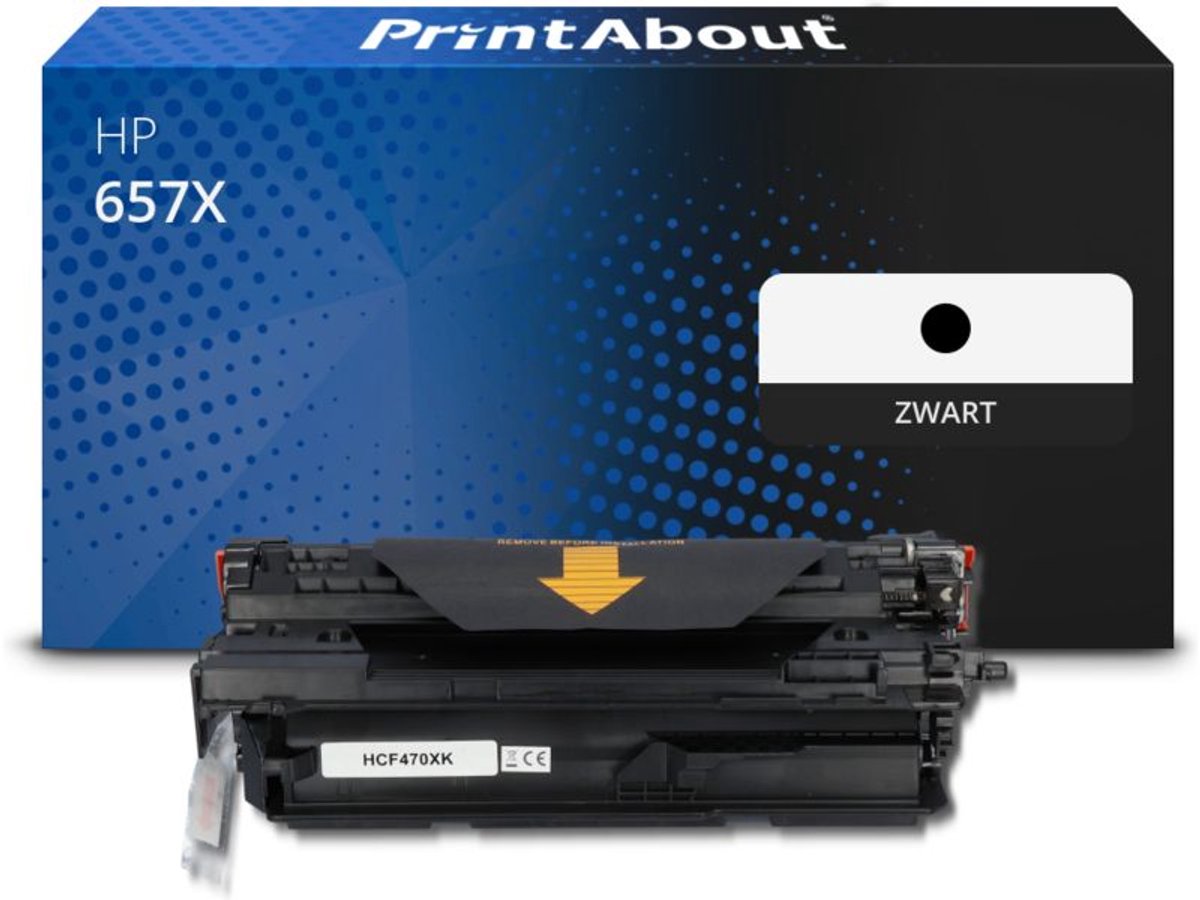 PrintAbout Huismerk HP 657X (CF470X) Toner Zwart Hoge capaciteit