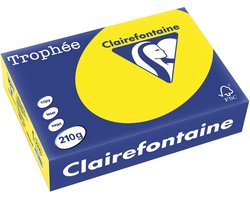 Clairefontaine Trophée Intens, gekleurd papier, A4, 210 g, 250 vel, zonnegeel