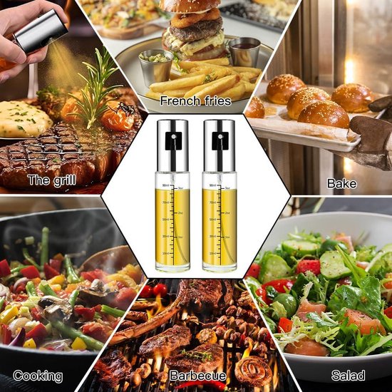 SWEET VIEW Oliesproeier voor koken, 2 stuks, 470 ml, 2-in-1
