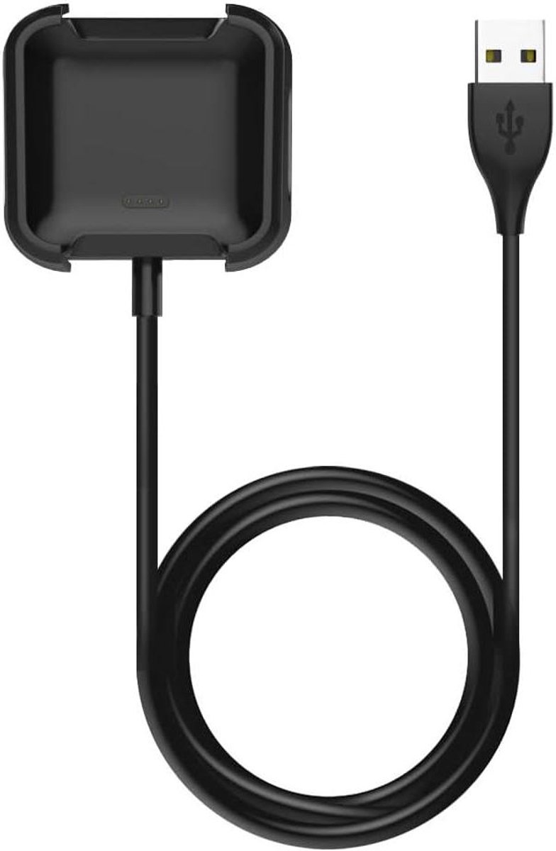 Portable Replacement Charging Dock Cradle for Fitbit Versa 2 Health & Fitness Smartwatch with 1m USB Charging Cable - Black