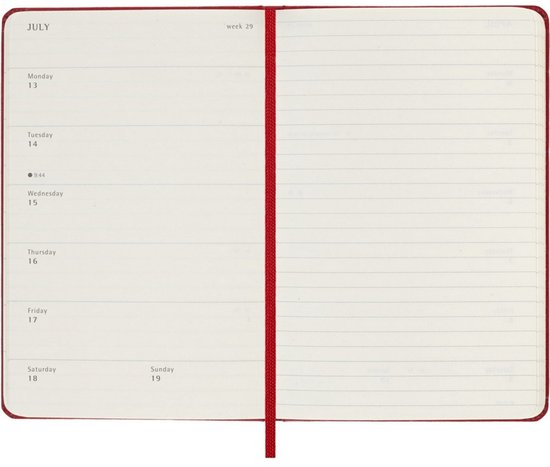 Moleskine 12 Maanden Agenda - 2026 - Wekelijks - Pocket - Harde Kaft - Rood